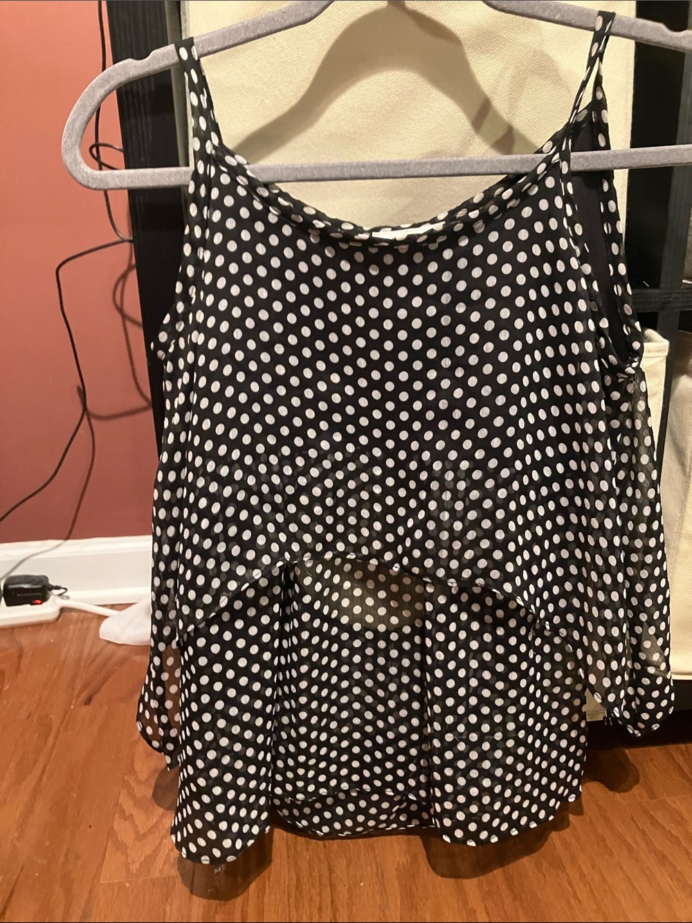 Black & White Polka Dot Layered Cami Top